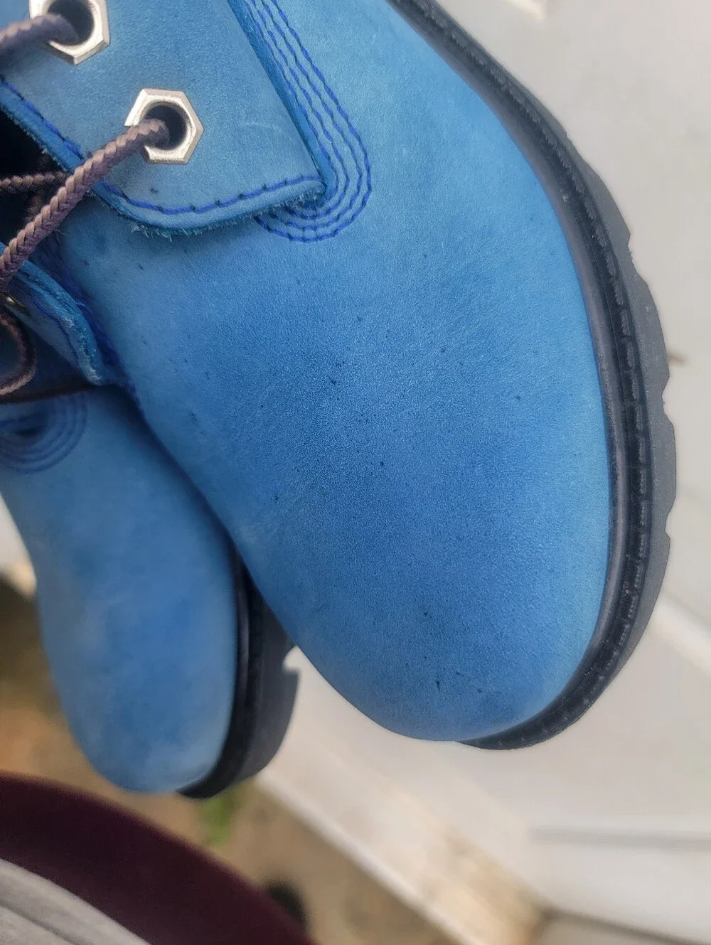 Timberland Boys Blue Nubuck Waterproof Boots Size 12
